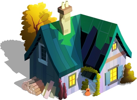 Log Cabin - House (453x333), Png Download