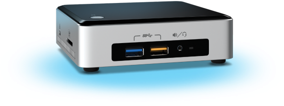 Intel Nuc - Intel Nuc Kit Nuc6i3syk Barebones Pc - Core I3 6100u (576x323), Png Download