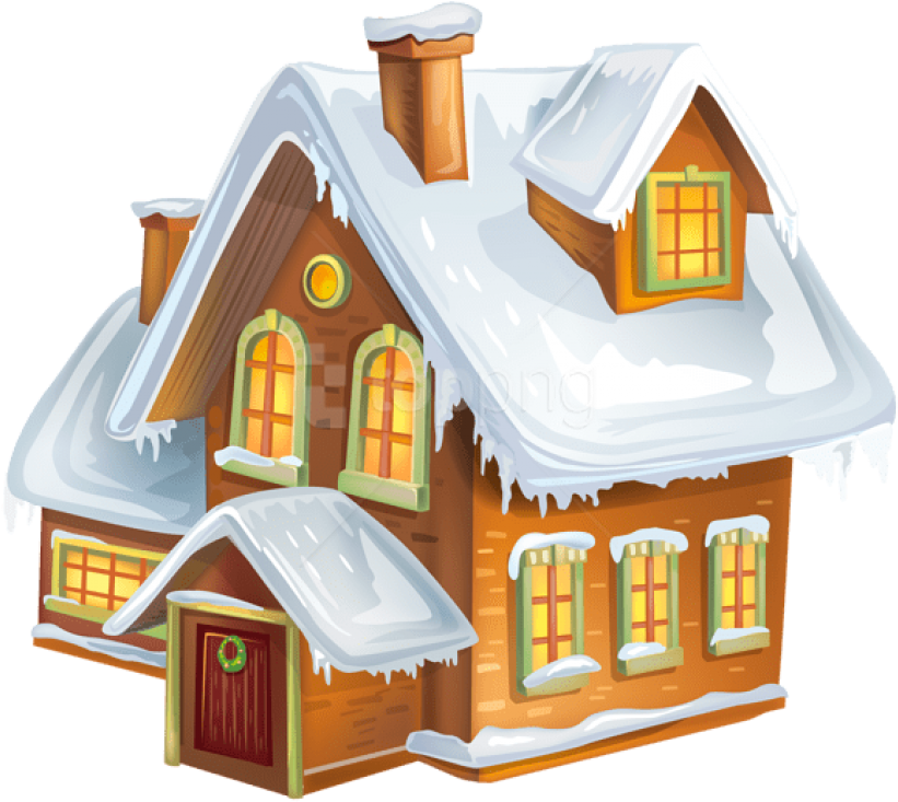 Christmas Winter House Transparent Png Clip Art Image - House Transparent Clipart (600x534), Png Download