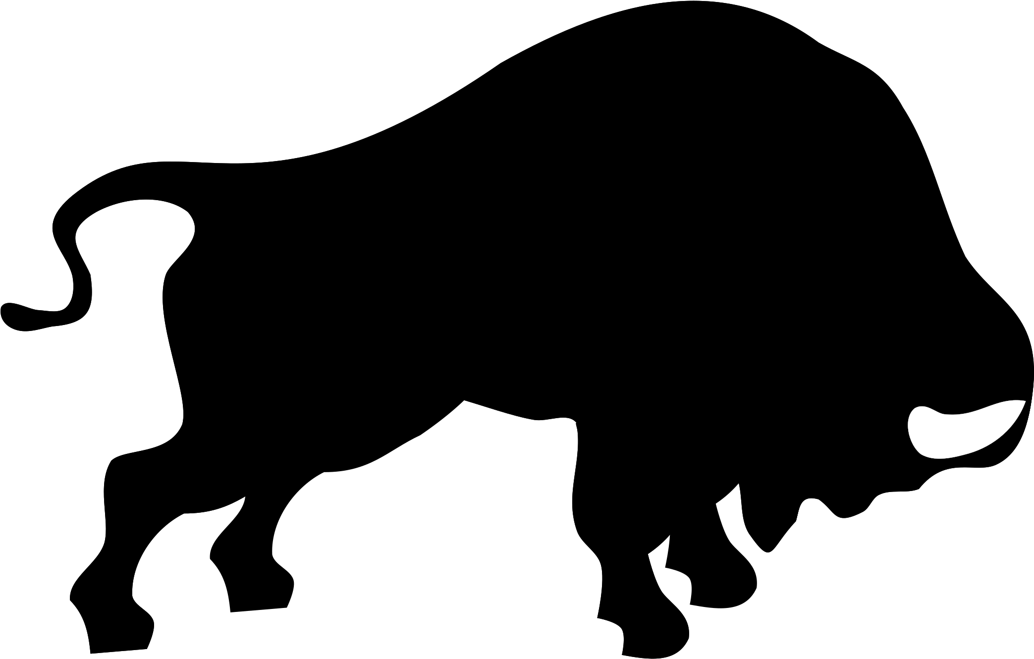 This Free Icons Png Design Of Bucking Black And White (2400x1333), Png Download