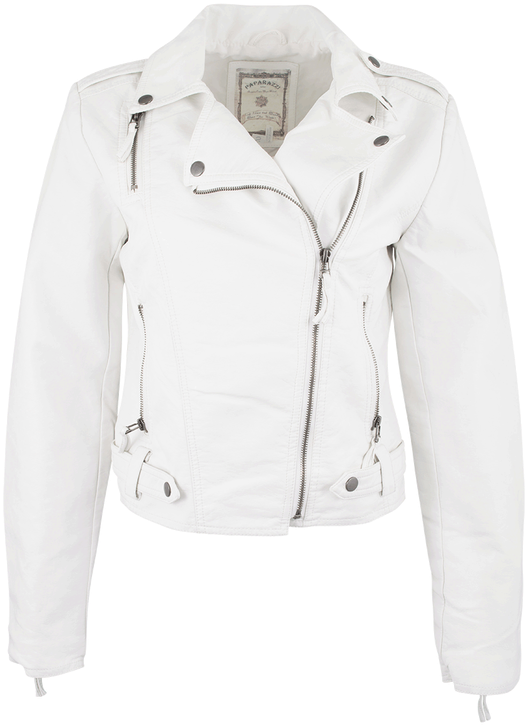 Paparazzi White Vegan Leather Moto Jacket - Shirt (544x800), Png Download