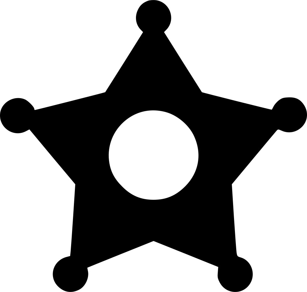 Sheriff Badge - - Sheriff Star Black And White (980x934), Png Download