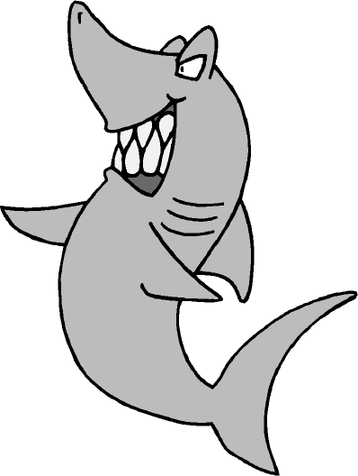 Download - Cartoon Shark Png (398x528), Png Download