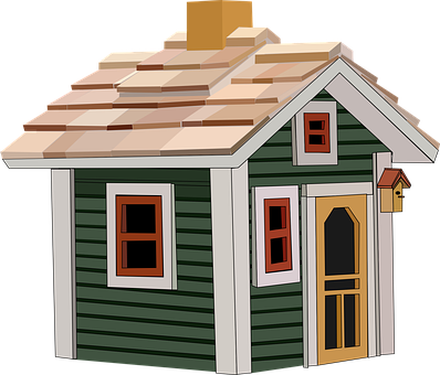 Cottage House Home Building Little Window - Cottage Clipart Png (398x340), Png Download