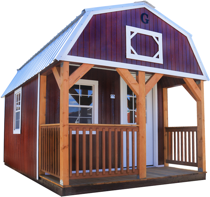 Urethane Lofted Barn Cabin - Building (700x660), Png Download
