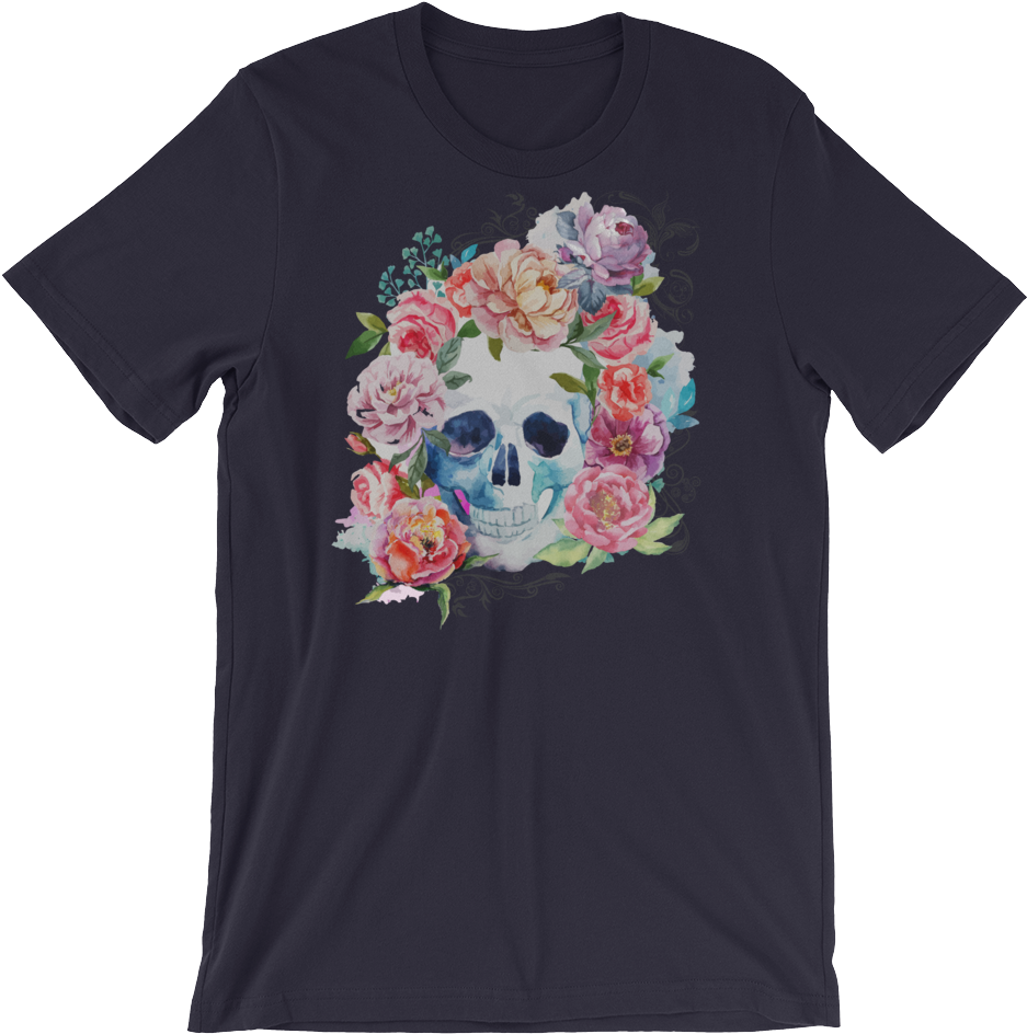 Watercolor Roses Skull T-shirt - Macbook Pro 13 Inch Rubberized Hard Case Ar, Watercolor (1000x1000), Png Download