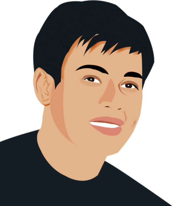 A Man Head Silhouette Clipart Vector - Black Haired Man Clipart (605x720), Png Download