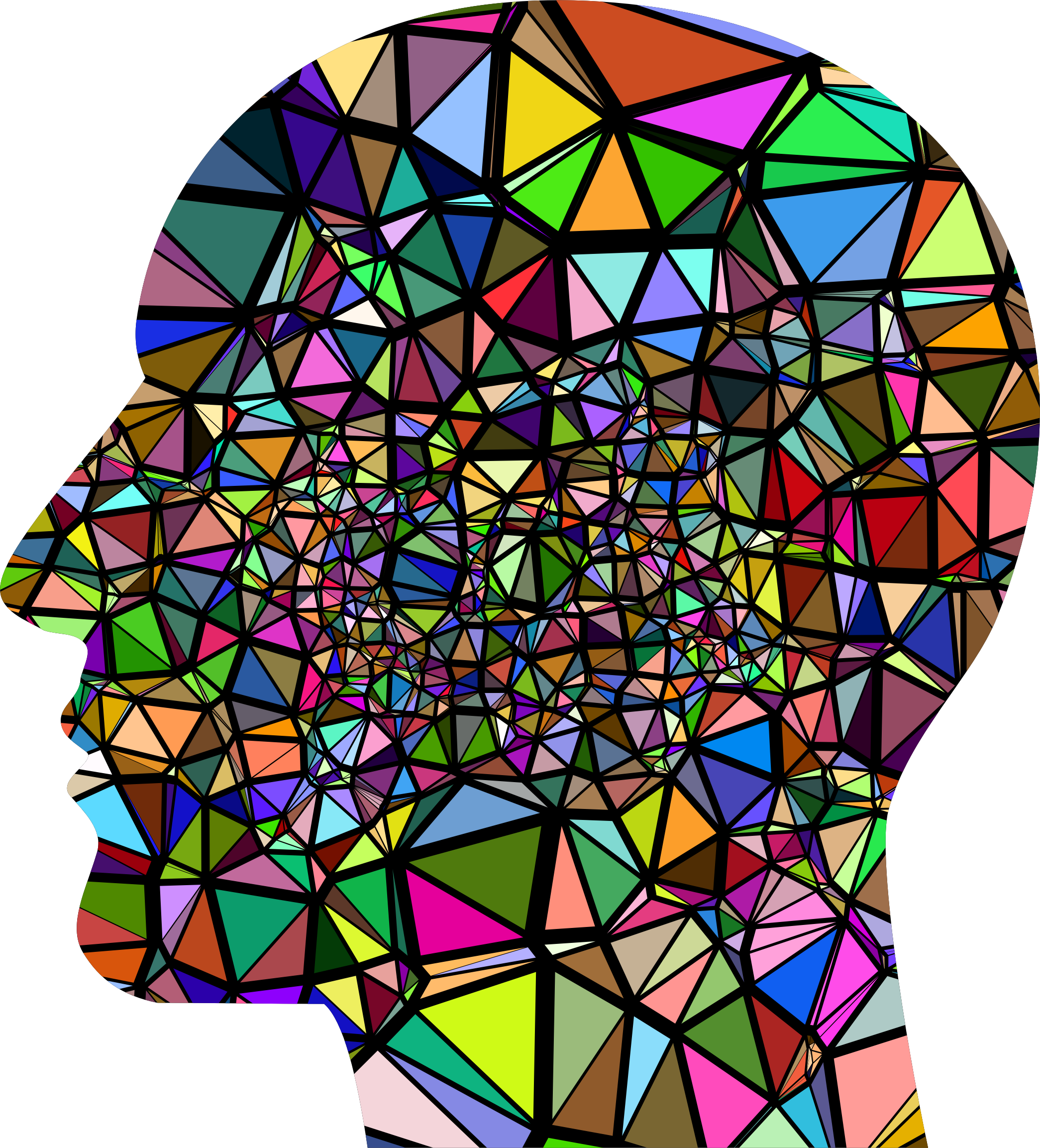 This Free Icons Png Design Of Low Poly Shattered Man (2090x2306), Png Download