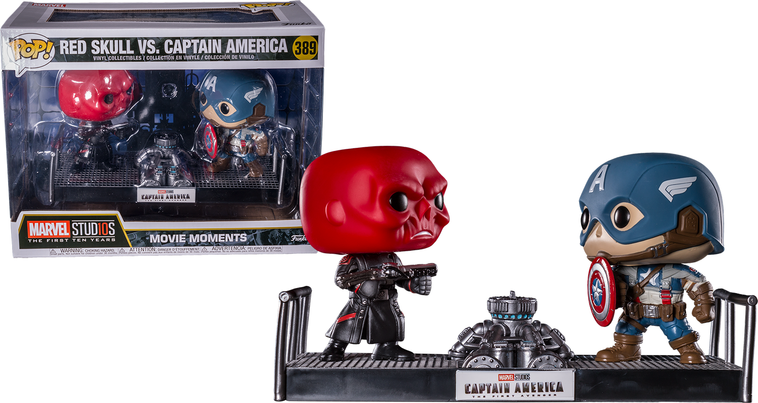 The First Ten Years - Red Skull Vs Captain America Funko Pop (1500x799), Png Download