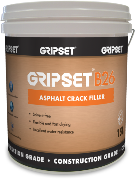 Gripset B26 Asphalt Crack Filler 15litre - E60 Water Based Epoxy Primer (480x600), Png Download