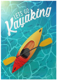 Lets Go Kayaking Summer Poster Water Sea Top View - Poster (400x400), Png Download