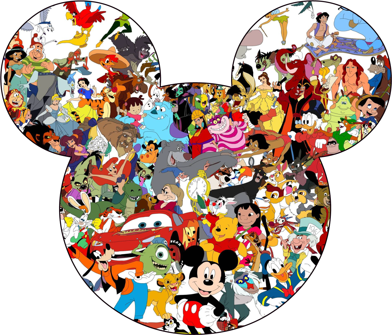1 Of 4 Mickey Mouse Head Silhouette Disney Characters - Disney Characters Mickey Head (1600x1600), Png Download