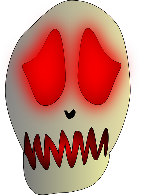 Dead, Evil, Red, Sad, Skull - Lustiger Toter Schlechter Trauriger Schädel Grußkarte (461x640), Png Download