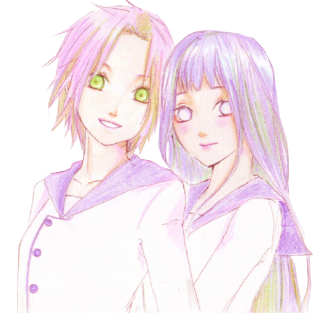 Hinata Hyuuga - Sakura And Hinata (466x455), Png Download