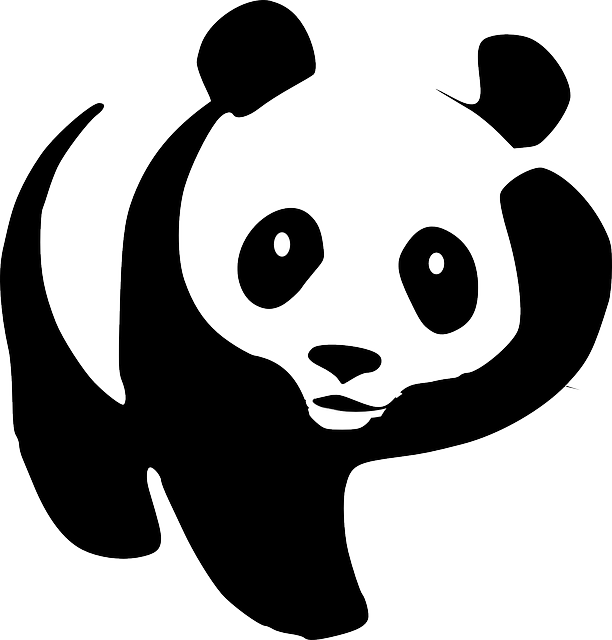 Panda Hugs - Panda Clipart Black And White (612x640), Png Download