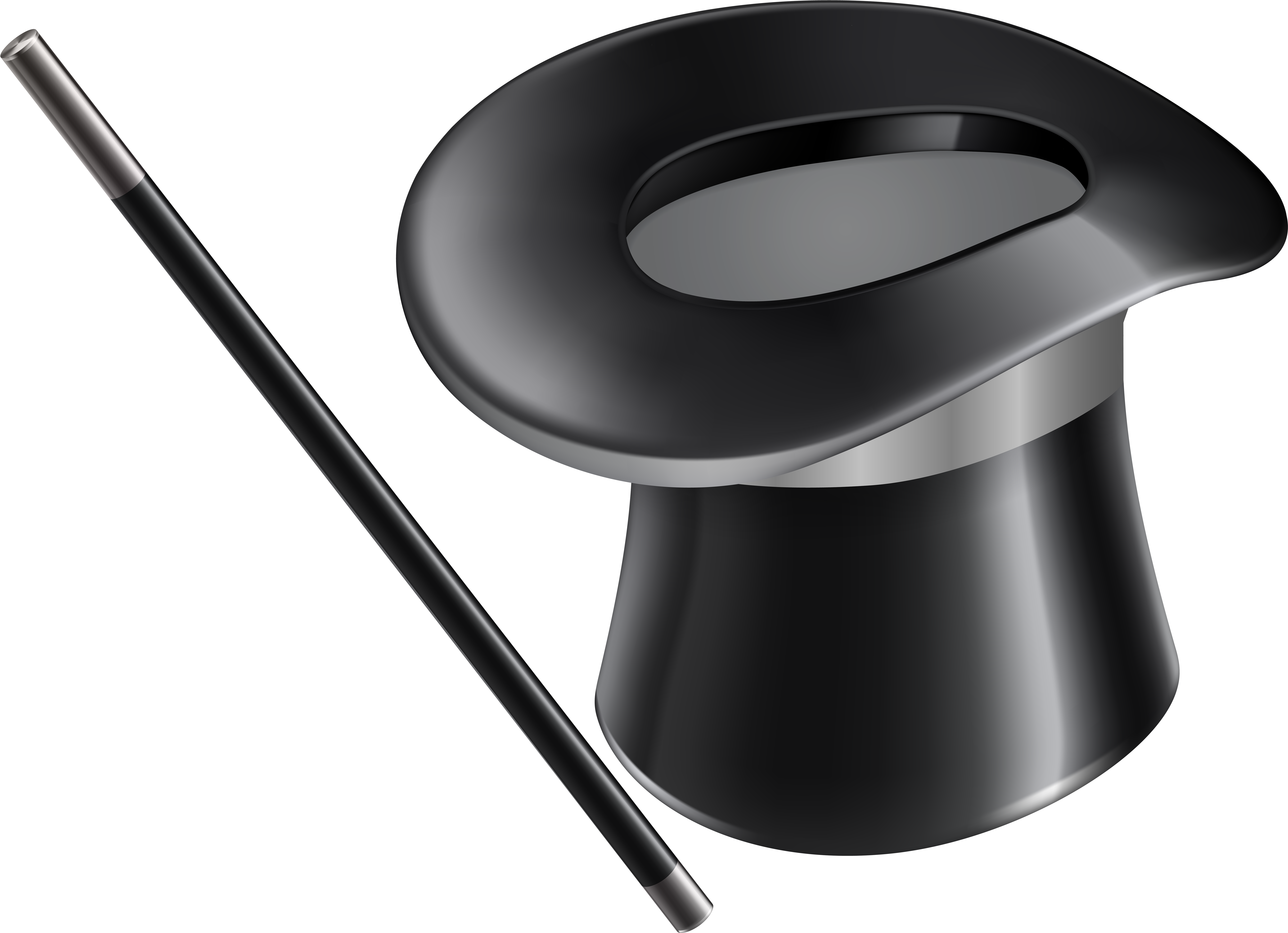 Hat And Wand Png Clip Art Gallery - Magic Hat And Wand Png (8000x5793), Png Download