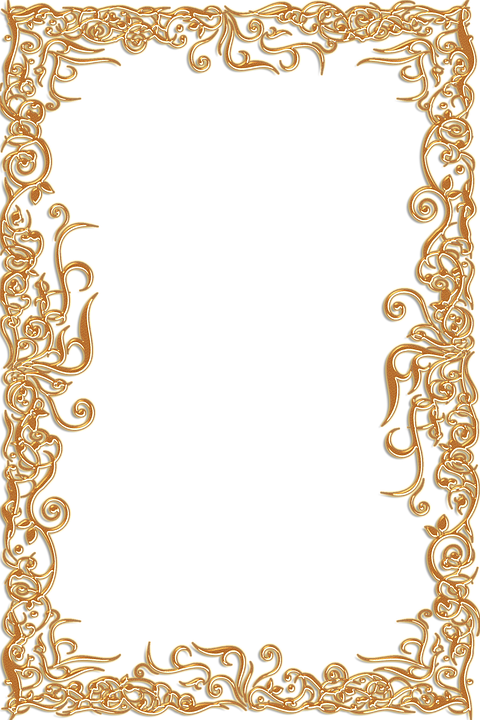 Gold Vintage Border Png - Красивые Рамки Для Текста Скачать (480x720), Png Download