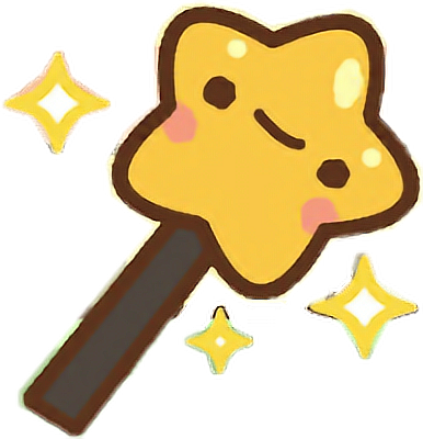 Clawbert Cute Kawaii Cartoon Wand Magic Star Fairy - Transparent Magic Wand Kawaii (386x400), Png Download