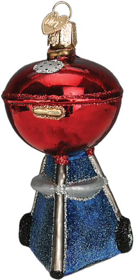 Classic Bbq Grill Ornament ~ Red ~ - Old World Christmas Glass Classic Bbq Grill Ornament (600x600), Png Download