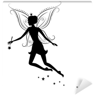 Silhouette Of A Fairy With Magic Wand - Fairy With Magic Wand (400x400), Png Download