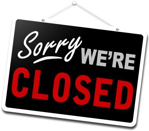 Closed-sign - Closed For Business (500x452), Png Download