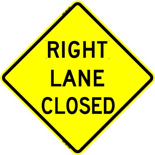 Download Bone 'right Lane Closed' Sign Pedestrian Crossing Sign