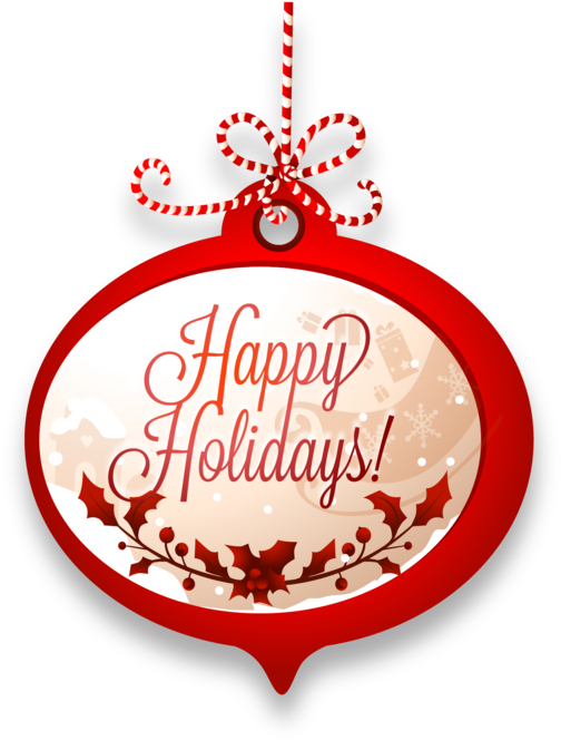 Happy Holidays Red Ornament - Christmas Day (543x700), Png Download