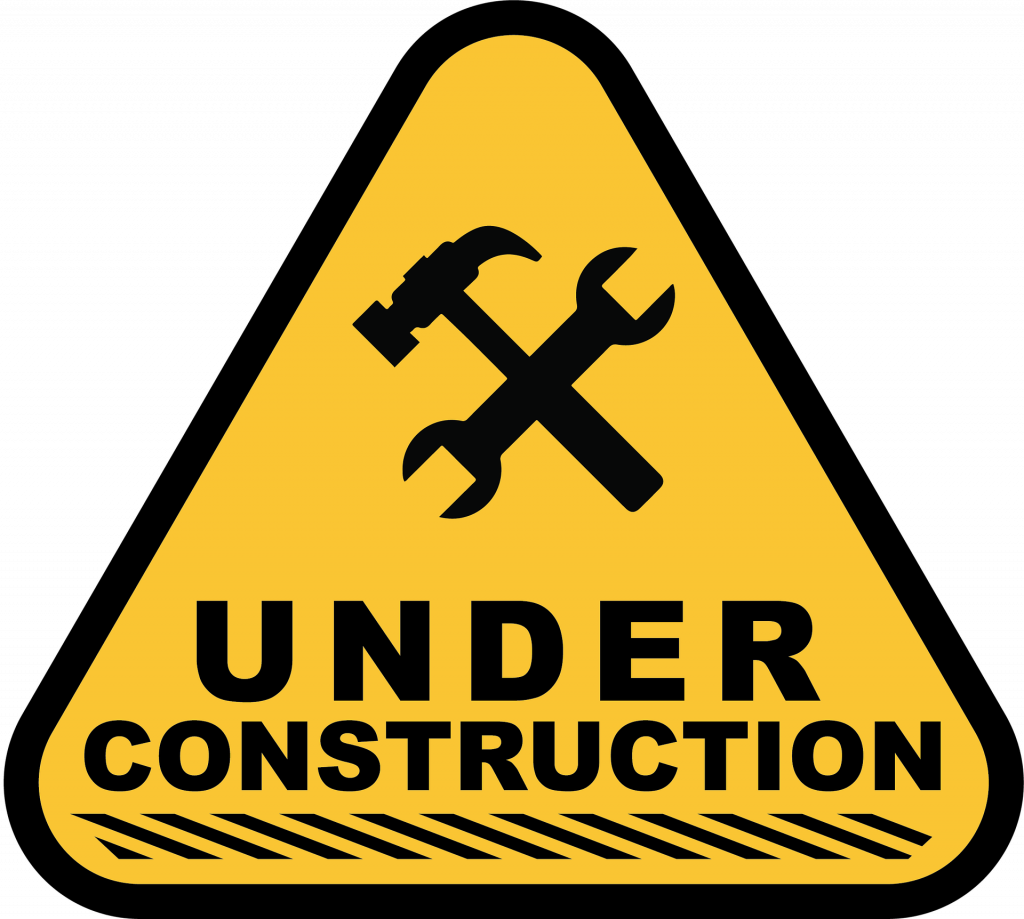 Caution Sign Reading Under Construction - Under Construction Sign (1024x919), Png Download