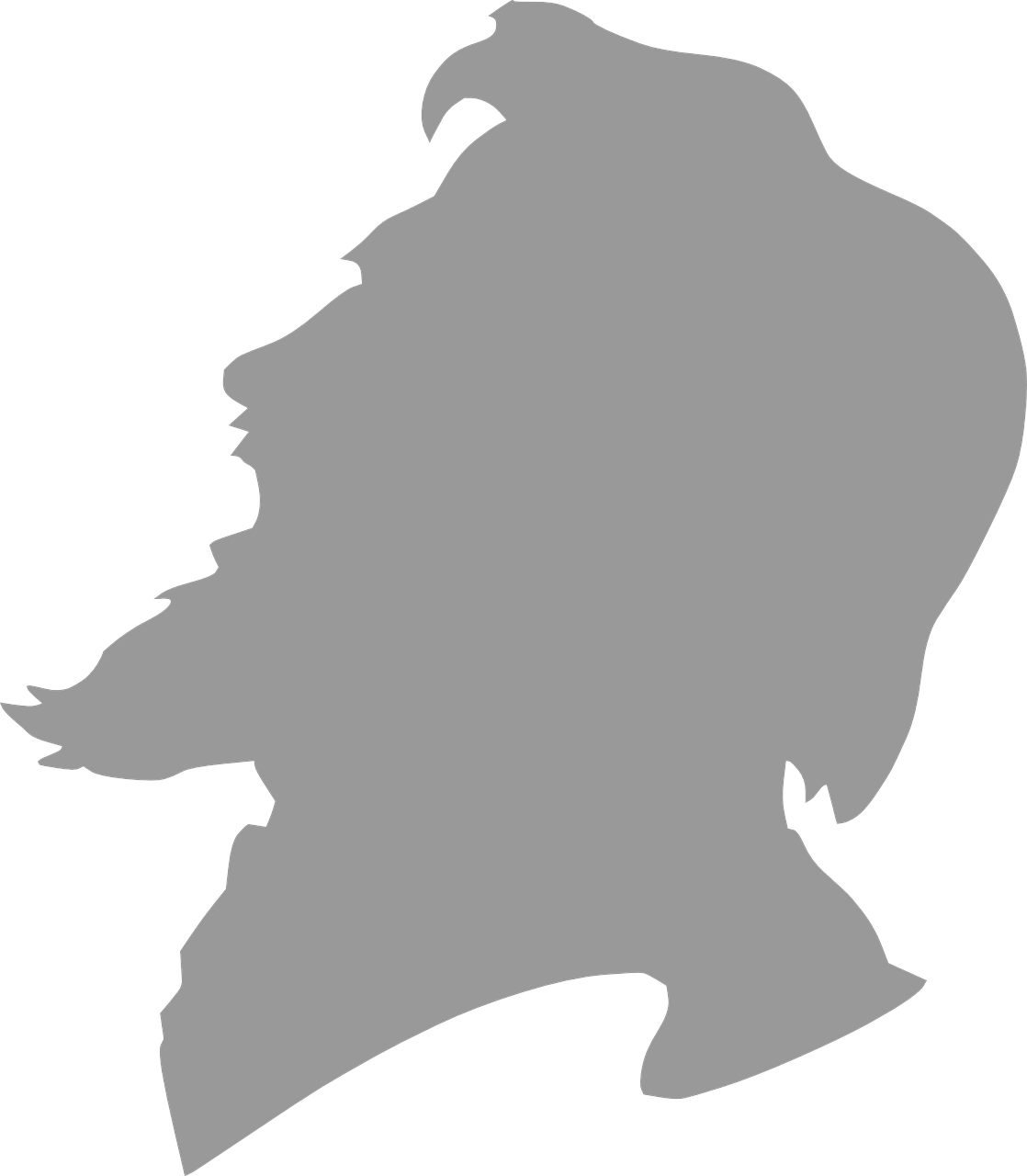Man Head Beard Profile Gray Png Image Picpng - Men Side Face Vector (1118x1280), Png Download