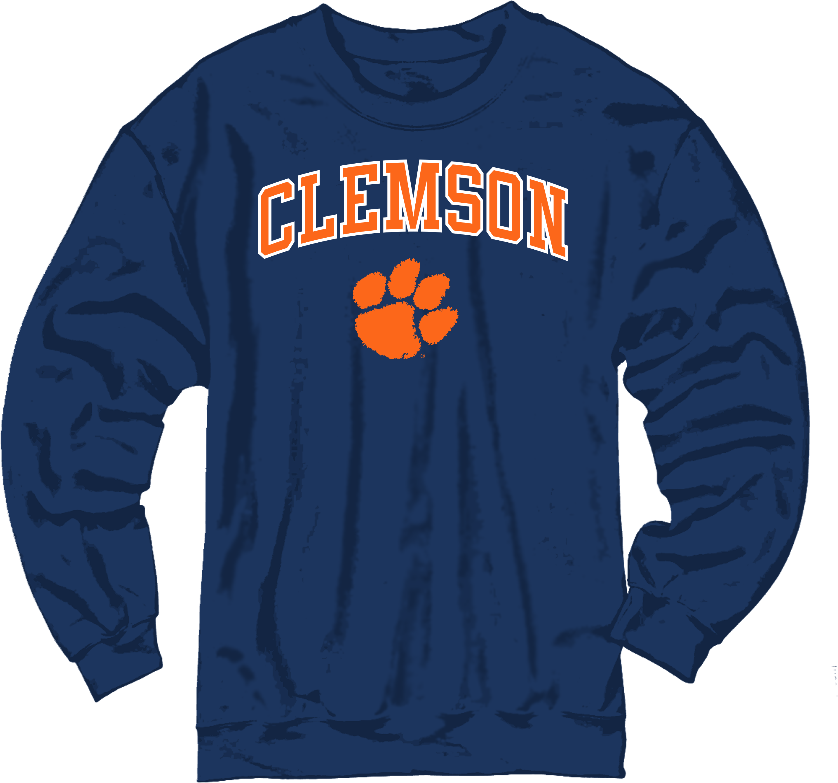 Clemson Crew Sweatshirt - Clemson Tigers (3300x2700), Png Download