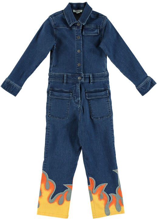 Stella Mccartney Kids Keira Denim Flame Overall - Stella Mccartney Jumpsuit Flames (960x720), Png Download
