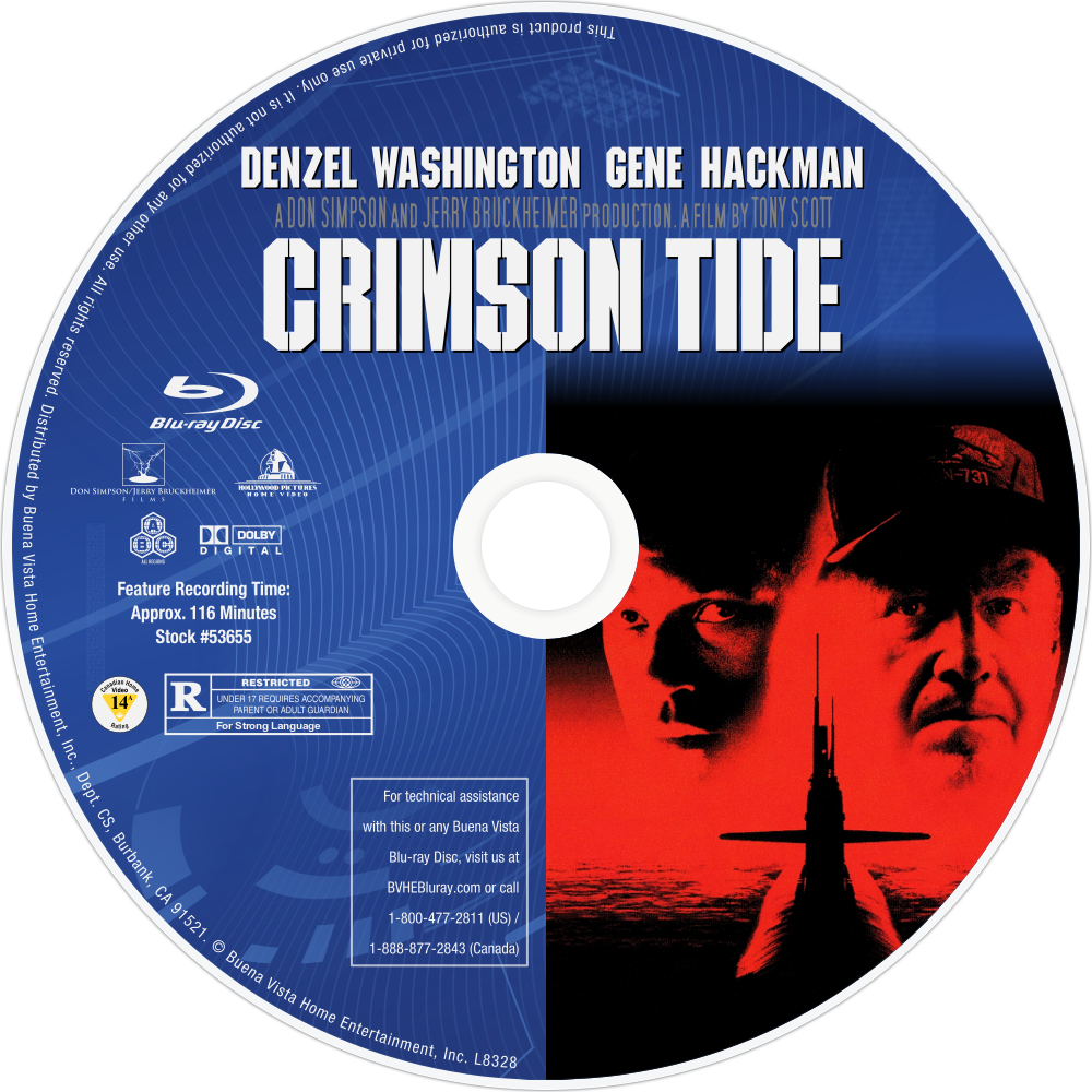 Crimson Tide Bluray Disc Image - Crimson Tide (1000x1000), Png Download