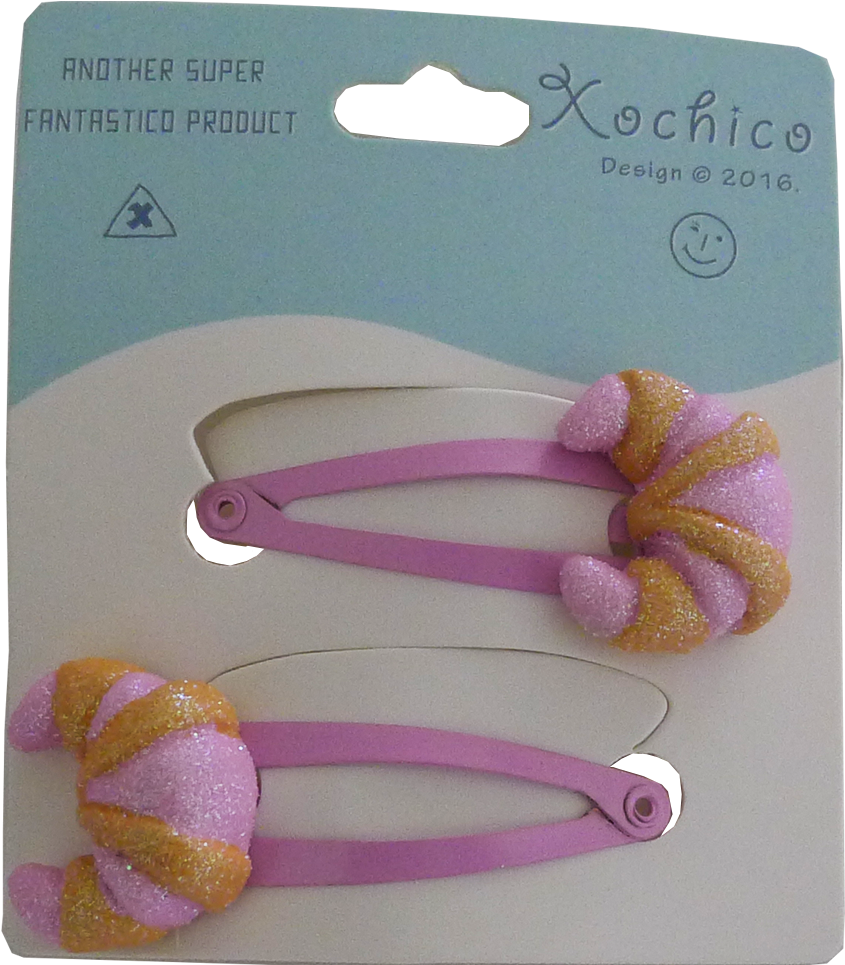 Cuernitos Hair Clips - Pan Dulce (894x1000), Png Download