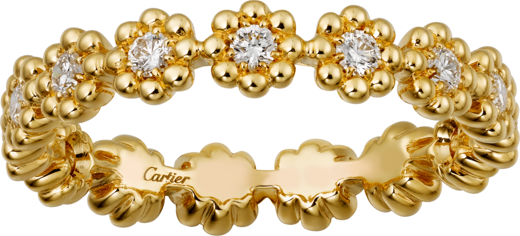 Cactus De Cartier Wedding Bandyellow Gold, Diamonds - Cactus De Cartier Wedding Band (1024x465), Png Download