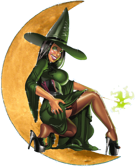 Brujas Gif Movimiento Halloween Gifmaniacos - Gif De Brujas Sexis (515x600), Png Download