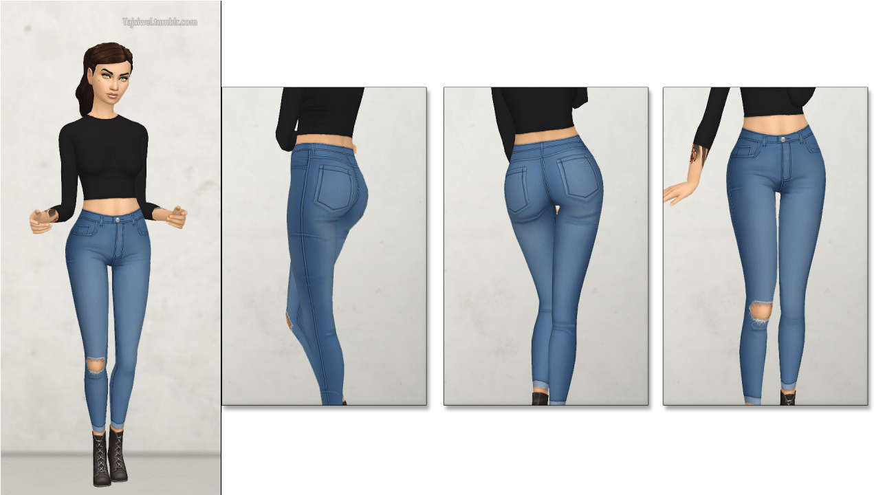 “chrissy • 23 Swatches • Custom Thumbnail • Disallowed - Sims 4 Jeans Maxis Match (1280x719), Png Download