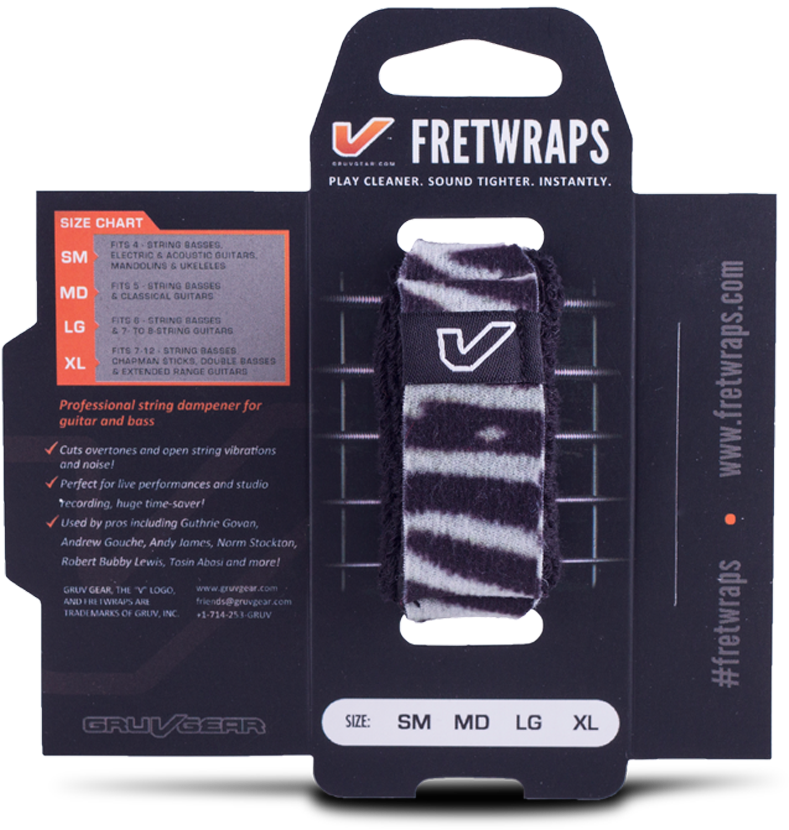 Gruv Gear Fretwraps Single Pack - Gruv Gear Fretwraps 1-pack Zebra Medium (1000x1000), Png Download