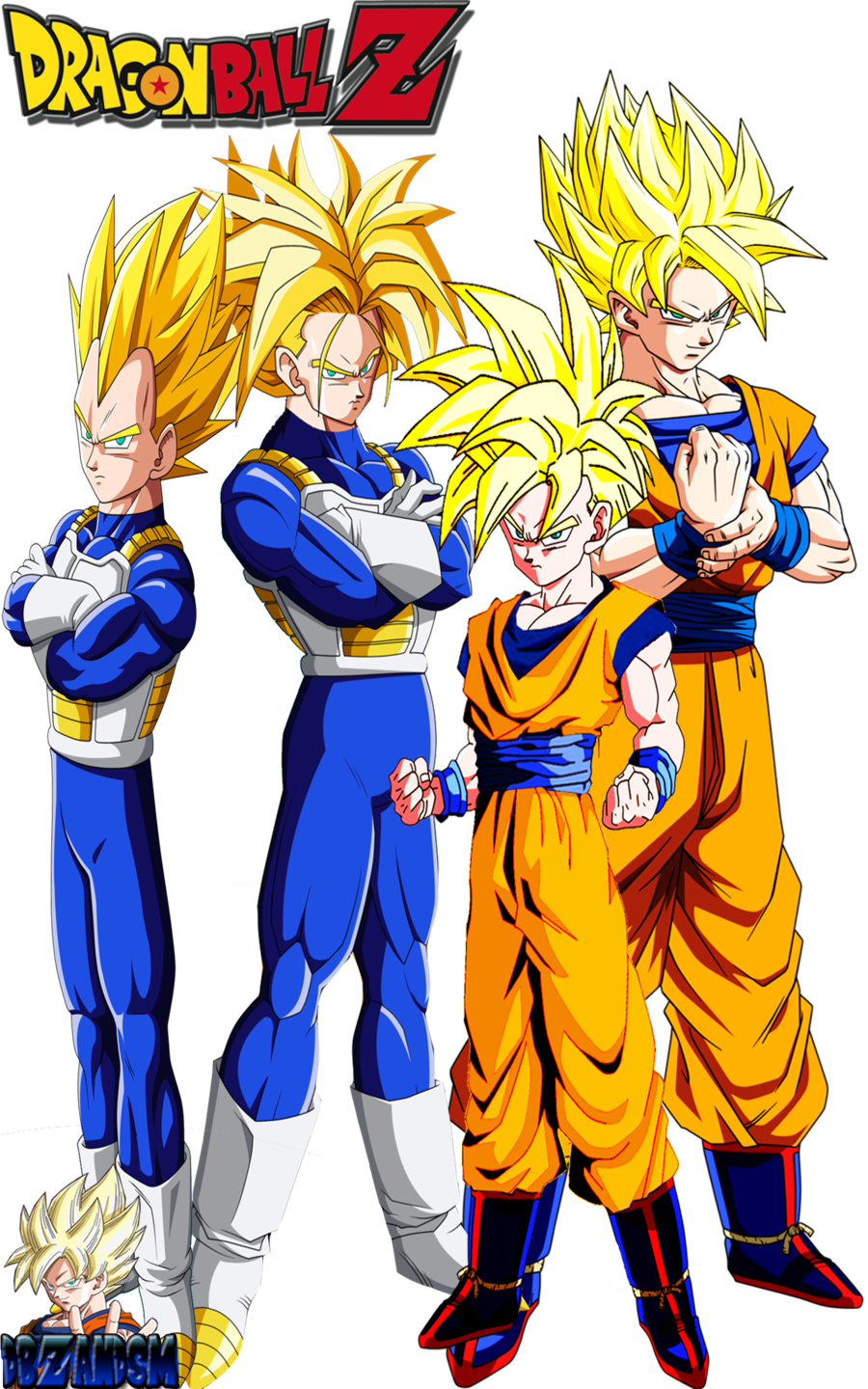 The Four Super Saiyans By Dbzandsm-d5hlgha - 4 Super Saiyans (900x1440), Png Download