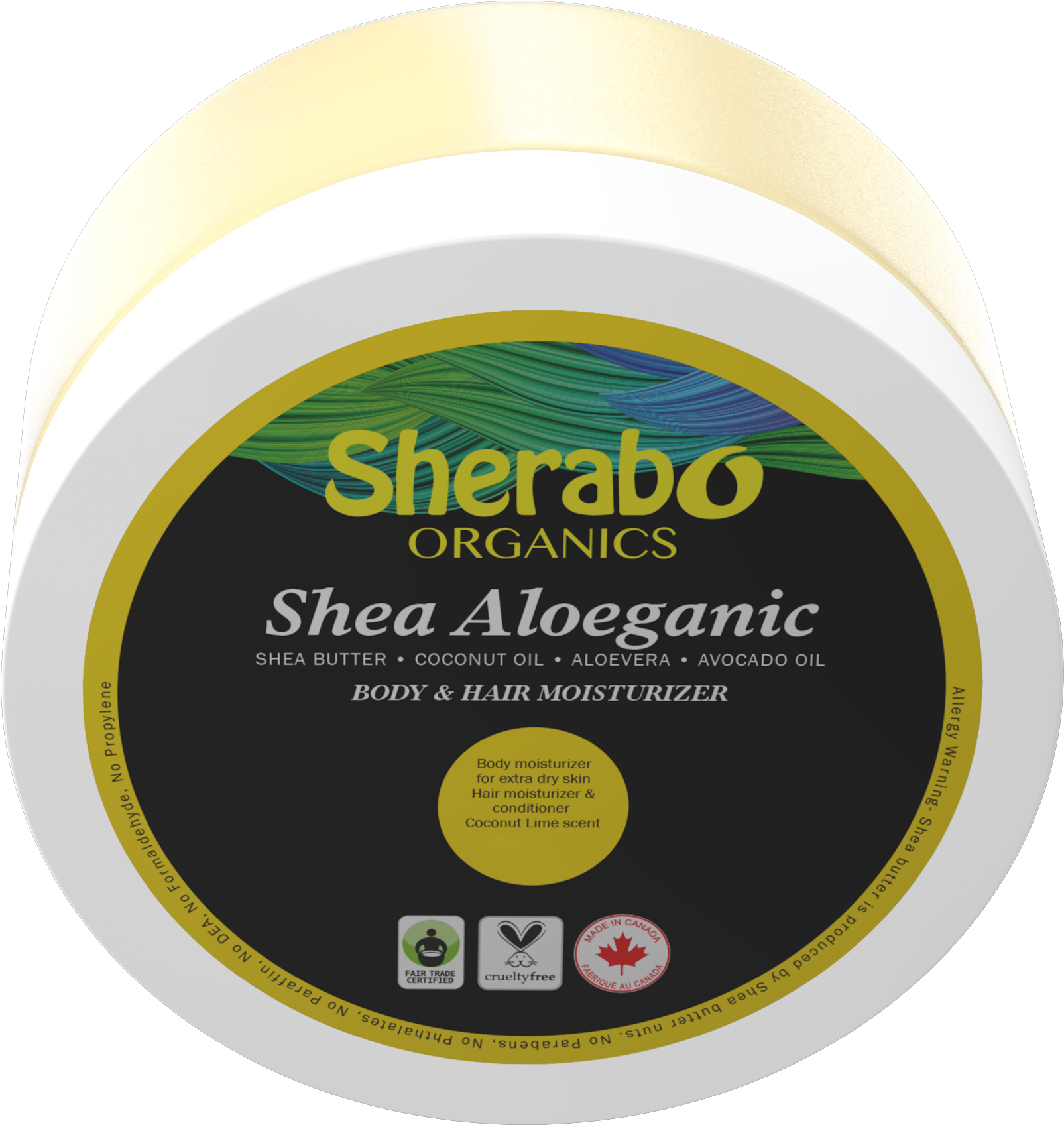 Shea Aloeganic Hand Cream- Mini 15ml - Shea Butter (2625x2521), Png Download