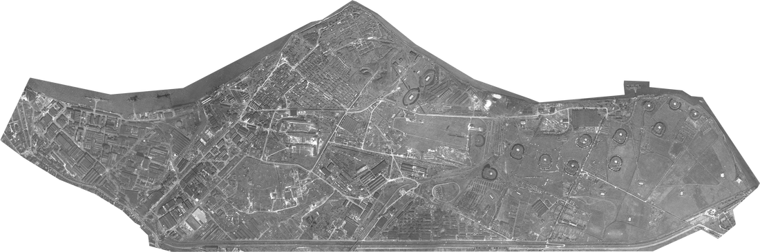 1940's Aerial View Of The Royal Arsenal - Monochrome (1100x365), Png Download
