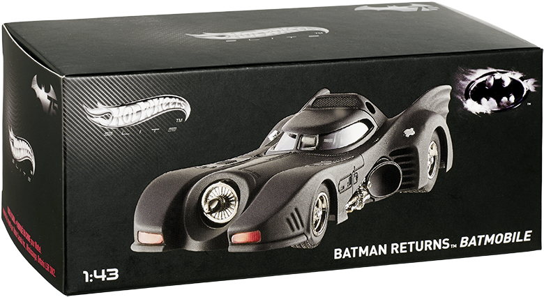 Batman - Batman Returns Batmobile 1:43 Hot Wheels Elite Vehicle (900x518), Png Download