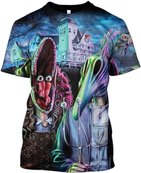 3d Beetlejuice Barbara And Adam Hoodie - Beetlejuice Movie Original Design Oldskool Custom Artwork (600x599), Png Download