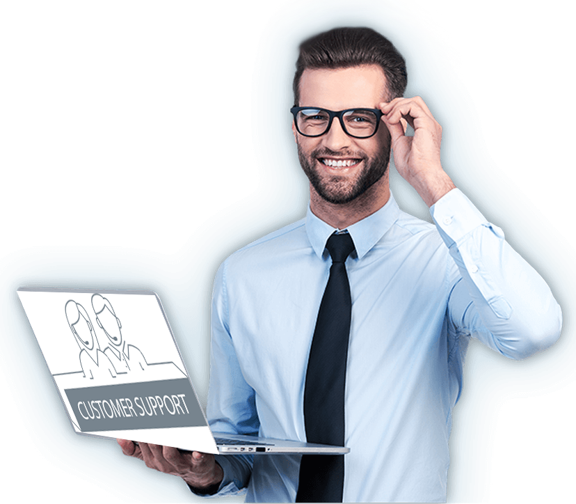 Delta Airlines Customer Service Number - Man With Laptop Png (828x724), Png Download