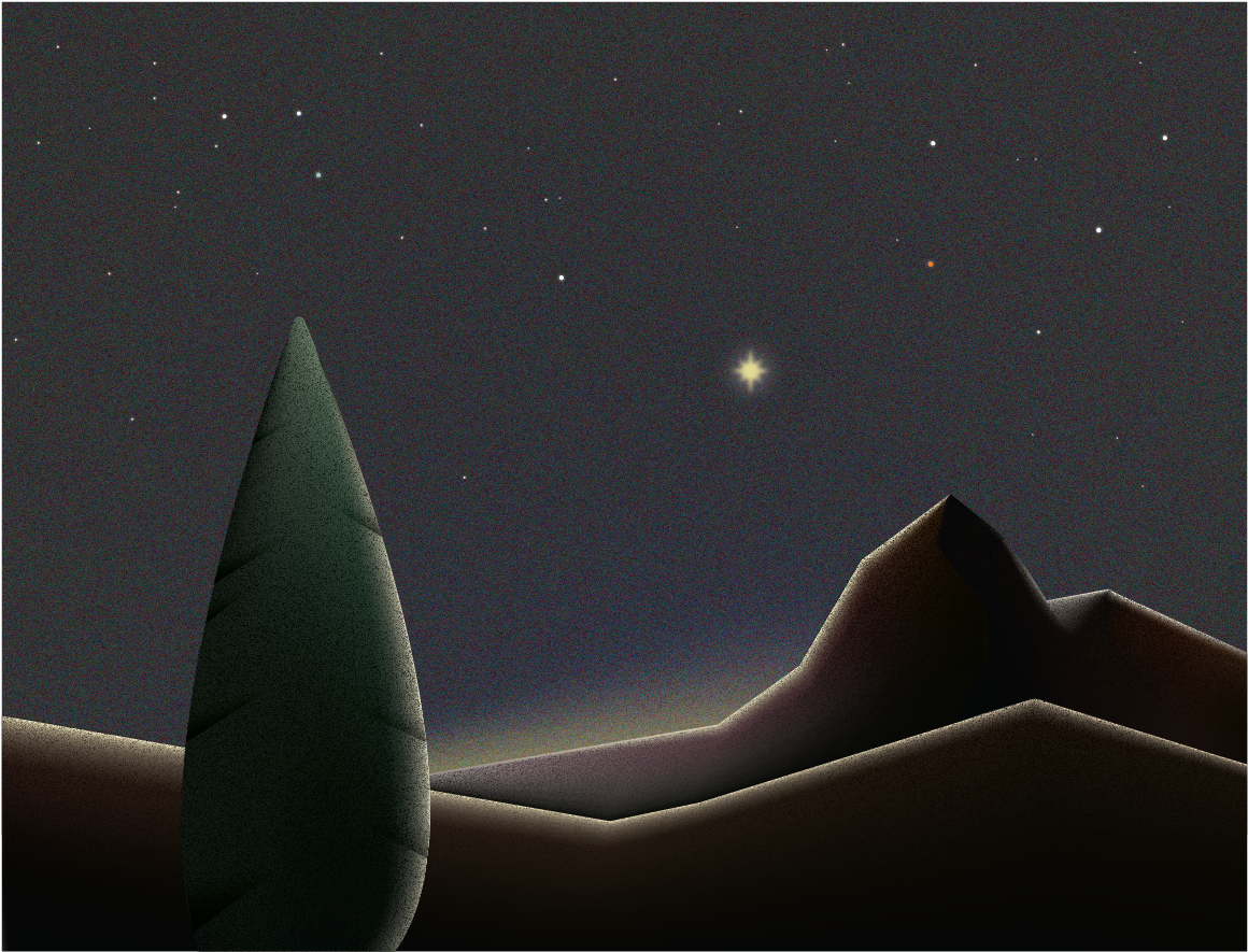 Starry Night Logo Flat Illustration Design (1406x1054), Png Download