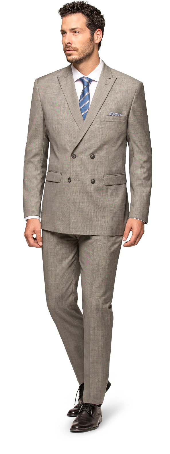 1 - Grey Blue Shirt Suits (600x1633), Png Download