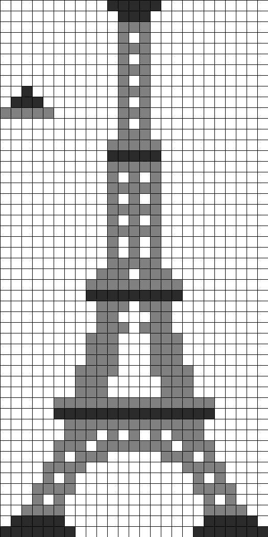 Tall Eiffel Tower Perler Bead Pattern - Leeuwarden (525x1050), Png Download