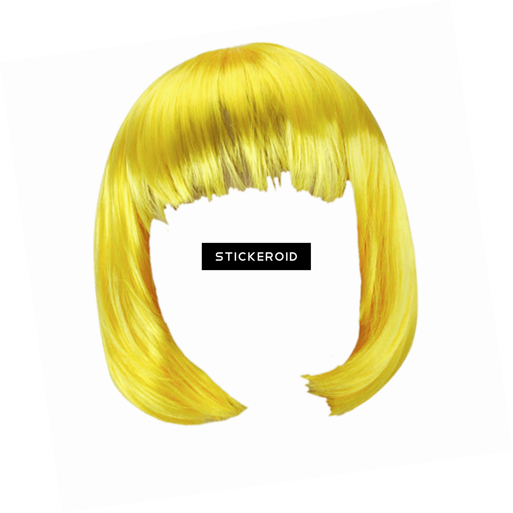 Wig Yellow Bob - Pandoli Sarı Renk Parti Peruğu Küt Saç (1693x1694), Png Download