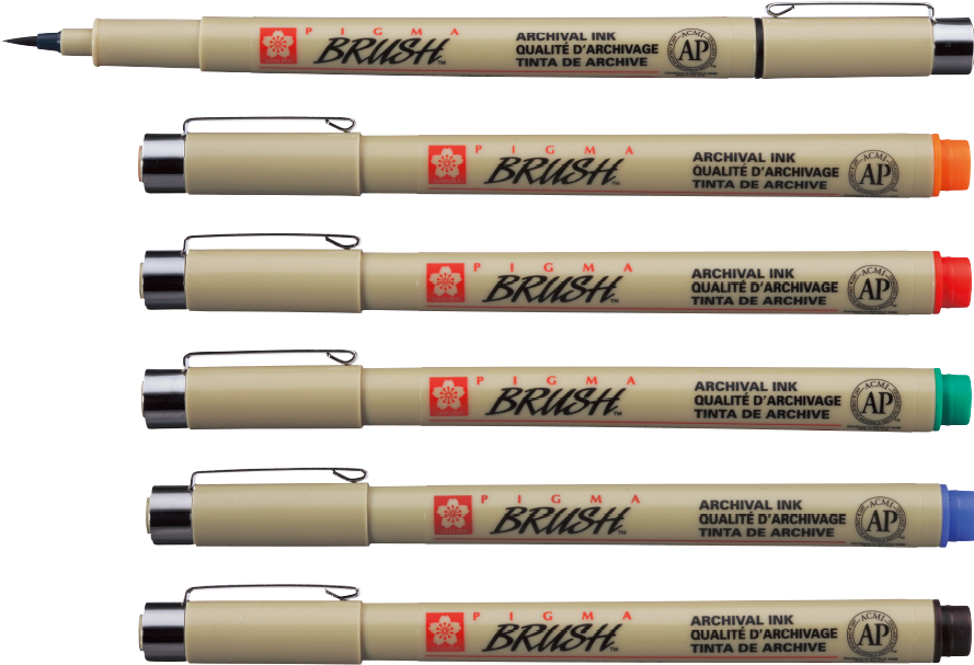 Sakura Pigma Brush Pen - Sakura Pigma Micron 001 (890x700), Png Download