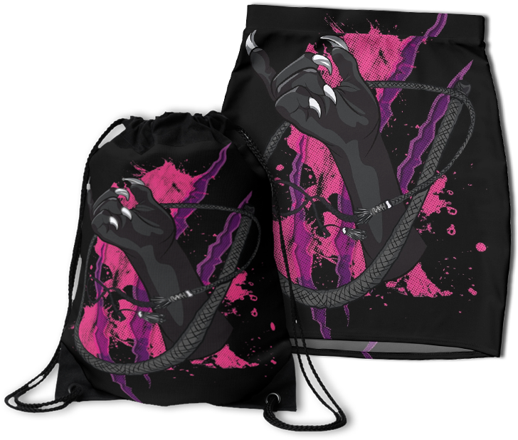 Catwoman Skirt And Backpack Bag - Apollo Design 1049 Many Paint Plops B&w Superresolution (738x641), Png Download
