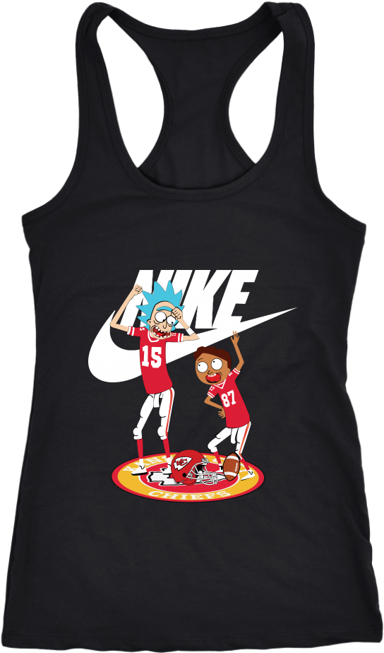 Kansas City Chiefs Rick And Morty Nike Logo Football - Lesbian Shirt Racerback Tank Top T-shirt. Funny Lesbian (1024x1024), Png Download